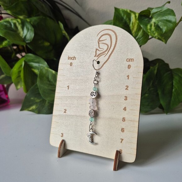 Rose Quartz Celestial Earrings - Picture 4 of 7